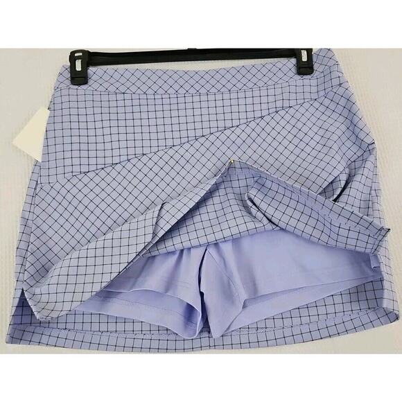 Lady Hagen ~Woman Size 14~ Purple Plaid Golf/Tennis Skort Skirt Pockets NWOT. - Picture 2 of 9